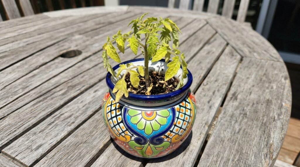 small balcony with best container vegetables arranged in a productive and tidy layout