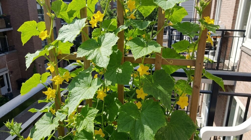 grow cucumbers vertically