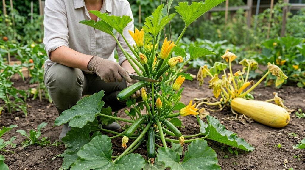grow zucchini in a small garden